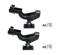 Nuzamas - Lot de 2 supports de canne à pêche - Réglage à l'horizontale ou à la verticale - Rotation à 360 degrés - Montage sur rail ou latéral - Pour kayak et bateau - Base et vis incluses