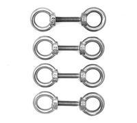 NUZAMAS Lot de 4 boulons à œil en acier inoxydable 304 M8 x 40 mm, crochet fermé, boulons à œil robustes