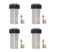 NUZAMAS Lot de 4 butées de porte à fixer au sol, 80 mm (H) x 37 mm (L), acier inoxydable 201, pare-chocs en caoutchouc, finition brossée robuste