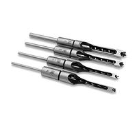 NUZAMAS Lot de 4 ciseaux à mortaiser HSS pour le travail du bois, scie-cloche à bois avec foret hélicoïdal (6,35 mm, 0,95 mm, 1,27 cm)