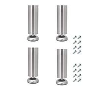 Nuzamas Lot de 4 pieds de meubles réglables en acier inoxydable haute résistance de 25 cm de long pour meuble TV, canapé