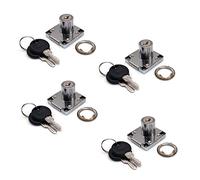 Nuzamas Lot de 4 serrures de placard et tiroir avec 2 clés, cylindre de serrure de meuble, serrure à came en alliage de zinc pour porte, armoire, tiroir, boîte aux lettres (22 mm)