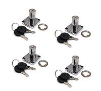 Nuzamas Lot de 4 serrures de placard et tiroir avec 2 clés, cylindre de serrure de meuble, serrure à came en alliage de zinc pour porte, armoire, tiroir, boîte aux lettres (32 mm)