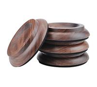 Nuzamas - Lot de 4 sous-pieds pour piano droit - En bois de noyer - Pour la protection de vos sols et tapis - Anti-dérapants - Brun foncé
