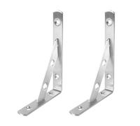 NUZAMAS Lot de 4 supports d'étagère en acier inoxydable pour étagère d'angle Fixation murale Taille 150 mm x 100 mm