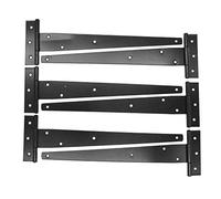 NUZAMAS Lot de 6 charnières robustes en fer noir de 30,5 cm pour abri de jardin, style classique rustique, finition plaquée