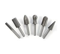 NUZAMAS Lot de 6 fraises rotatives pour meuleuse - Tige ronde de 6 mm - Outils de sculpture du bois