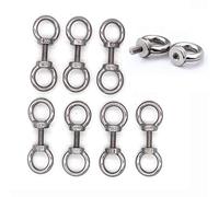 Nuzamas Lot de 8 boulons à œil en acier inoxydable 304 M6 x 20 mm Crochet fermé
