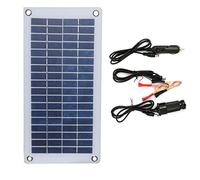 NUZAMAS Panneau solaire portable semi-flexible de 8,5 W avec pinces crocodiles et sortie USB pour batterie de voiture, entretien de téléphone, camping, pêche, bateau, camping-car
