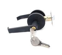 NUZAMAS Verrou de porte d'entrée à levier en alliage de zinc avec 3 clés - Noir