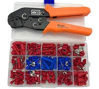 Nuzamas Virole à cliquet pour sertir les cosses isolées de câbles Capacité de 0,25-2,5 mm² AWG 23-13 avec 240 bornes/connecteurs