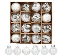 NUZEKY Kit de décoration de boules de Noël DIY - Accessoire de sapin de Noël - Sans éclats - En plastique PVC - Boules creuses - Penden