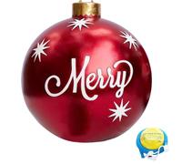 Nuziku Boules de Noël géantes gonflables en PVC de qualité supérieure de 60 cm avec pompe à air, impression réutilisable, grandes décorations de Noël géantes pour décoration intérieure et extérieure