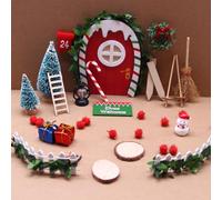 Nuziku Lot de 21 décorations de Noël miniatures pour porte de nain de maison, lutin de maison, accessoires de maison de poupée pour homme et femme