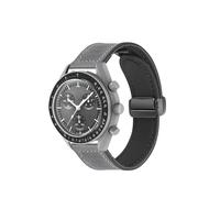 NUZIXINXW Bracelet en Cuir de 20 MM pour Omega X Swatch Joint MoonSwatch Planet Boucle magnétique en métal pour Accessoires de Bande de Silicone de Montre Swatch, Gris Clair, 20 mm