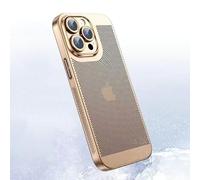 NUZIXINXW Coque de téléphone de Refroidissement pour Iphone 15 13 11 12 14 Pro Max 15 Plus XS XR X 13 Mini Coque de Refroidissement électrolytique Creuse PC, Or, pour iPhone 13 ProMax