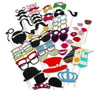 Nv Wang Accessoires Photo drôle Photomaton Party Photo Handheld Selfie Photo Posant Props Photo Booth Drôle Accessoires Photo De Mariage Anniversaire Noël Cosplay Party Props 60 Pièces