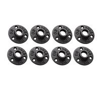 Nvanvmm Lot de 8 brides de tuyau en fonte malléable de 1,27 cm, 1,27 cm, noir