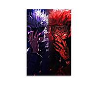 NVBKJH Poster d'art Anime Jujutsu Kaisen Role Gojo Satoru And Ryomen Sukuna Fan Art Peinture décorative sur toile Art mural pour salon, chambre à coucher, 30 x 45 cm