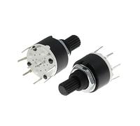 NVDHYTI 5 pièces SR16 interrupteur à bande rotatif en plastique 16 mm 2 pôles 3 4 positions 1 pôle 5 6 8 positions poignée longueur 15 mm interrupteur à bande axe (couleur : 2 pôles 4) (1 pôle 6) (1