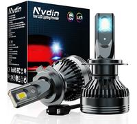 Nvdin ampoule h7 led 30000lm, lampe de phare ultra puissante pour voiture et moto, feu universel 12v pour les feux de route ou croisement des phares paraboliques ou lenticulaires, 6000k blanc intense