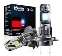 Nvdin ampoules h7 led 30000lm, lampe de phare ultra puissante pour voiture et moto, feux 12v pour route ou croisement des phares paraboliques ou lenticulaires, 1:1 taille halogène, 6000k blanc intense