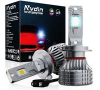 Nvdin ampoules h7 led 36000lm, lampe de phare ultra puissante pour voiture et moto, feu universel 12v pour les feux de route ou croisement des phares paraboliques ou lenticulaires, 6000k blanc intense