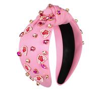 NVENF Serre-tête large orné de bijoux pour femme, accessoire capillaire pour costume d'équitation Kentucky Derby, style course hippique Derby (De