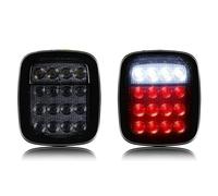 NVETJMUA Feu Arrière Pour Jeep Pour Wrangler YJ TJ CJ Feux Arrière À LED Coque Fumée Feu Arrière Feu De Freinage Arrière Feu De Recul Clignotants Phare Arrière Arrière(Smoked without Turn)