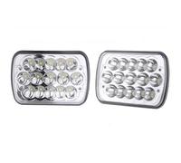 NVETJMUA Phare Avant Pour Jeep Pour Cherokee XJ Pour Wrangler YJ H6054 5x7 7x6 Phares à LED Faisceau haut/bas Pour Clignotants Pour DRL Jeu De Phares(2x Chrome D)