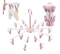 NVGFTG 2 Pièces Etendoir Chaussette, Étendoir à Linge à Suspendre avec 40 Pinces, 360°Rotatif Étendoir Chaussettes, Sechoir a Linge Pliant pour Chaussettes, sous-Vêtements et Petits