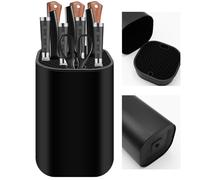 NVGFTG Bloc Couteaux Cuisine Vide Noir, Détachable Range Couteaux de Cuisine, Rangement Couteaux Cuisine Universel, Porte Couteaux de Cuisine avec 21 Fentes et Design D'écoulement