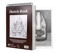 NVGFTG Carnet Dessin A4 Sketchbook, Cahier de Dessin Spirale A4-100 Feuilles, 100 g/m², Carnet de Dessin a4, Carnet de Croquis A4 Pour Crayon, Stylo et Fusain