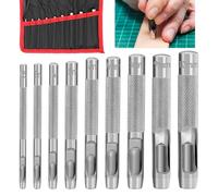 NVGFTG Lot de 9 emporte-pièces ronds pour cuir et acier creux - 2,5 à 10 mm - Pour cuir, bracelet de montre, joint, ceinture, chaussure, tissu, toile, vêtements