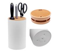 NVGFTG Porte Couteaux de Cuisine, Bloc Couteaux Cuisine Vide, Rond Rangement Couteaux de Cuisine, Blocs Couteaux Vides pour Gain Place Couteaux (Blanc)