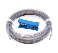 NVGFTG Tuyau PTFE de 5 m - 4 mm x 2,5 mm - Gris transparent - Accessoire d'imprimante 3D - Avec coupe-tube - Pour filament d'imprimante 3D de 1,75 mm - Compatible avec Bambu Lab A1/P1/X1/K1/AMS