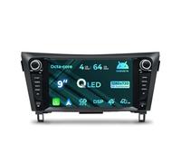 NVGOTEV 8cœurs Autoradio pour Nissan Rogue Qashqai X-Trail (T32) 2014-2018, radio stéréo 9 pouces, unité principale 4+64Go avec CarPlay/Android Auto sans fil, Bluetooth 4G DSP RDS FM/AM SWC DAB en opt