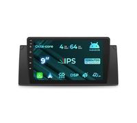 NVGOTEV Autoradio 9 Pouces pour BMW X5 E53 1999-2006, Radio Android 8 cœurs 4+64Go avec Carplay/Android Auto sans Fil, Bluetooth WiFi 4G GPS Navigation DSP FM AM RDS SWC Dab+ en Option
