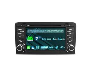NVGOTEV Autoradio pour Audi A3 2003-2012 & S3 8P 2006-2012 & RS3 Sportback 2011-2012, Radio 7 Pouces avec Lecteur CD/DVD, Wireless Carplay/Android Auto GPS WiFi Bluetooth 4G FM/AM RDS DSP SWC