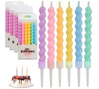 NVGVUP 24 Bougies Anniversaire Multicolores Spirales avec Supports