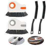 NVGVUP 4 Pcs Rainure Nettoyage Brosse Fenêtre Brosse, Brosse de Nettoyage des Interstice, 2 en 1 Multifonction Brosse de Nettoyage à Poils Durs avec grattoir pour Rainure Fenetre Cuisine Salle de Bain