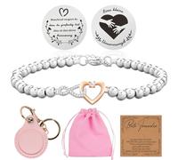 NVGVUP Cadeau pour meilleure amie - Un petit câlin porte-bonheur - Bracelet en forme de cœur infini - Pièce de monnaie porte-bonheur - Cadeau de poche - Bon cadeau de rétablissement pour les femmes et