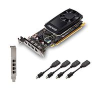 Nvidia Quadro P1000 Carte Graphique Professionnelle PCIe Express 4 Go GDDR5 4X Mini DisplayPort Low & High Profile - Noir - Comprend 8 câbles d'affichage - Nouvelle Carte OEM Ordinaire en boîte