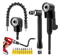 NVIYAM 14 Pièces Renvoi D'Angle Visseuse Kit,Embouts de vissage,105° Tournevis Flexible,Renvoi d'angle,Rallonge Perceuse Visseuse Flexible pour Perceuse,pour Forets à Angle Droit d'Extension Kit