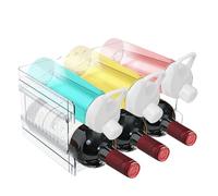 2 Pièces Range Bouteille, étagères à Bouteilles Empilables en Plastique, Peut Contenir Jusqu'à 6 Bouteilles, Rangement Bouteille pour Réfrigérateur Range Bouteille Frigo pour Armoire,Bureau