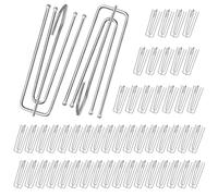 NVIYAM 50 Pièces Crochet Rideau en Acier Inoxydable, 4 Broches Crochets Rideaux Métal, pour Suspendre Les Rideaux Et Les Piste