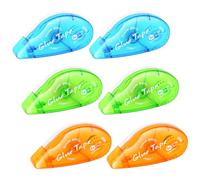 NVIYAM 6pcs Rouleaux Roller de Colle Roller Colle 8mm x 8m Roller Ruban Adhésif Double Face Colle Scrapbooking Colle Roller Résistant Déchirure Souris Colle Roller Colle Double Face Transparente