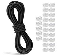 NVIYAM 8 mm x 10 m Tendeur Elastique Noir Cordon, Tendeur Elastique Noir, Corde Elastique pour Bache, Corde Elastique, Sandow Elastique pour Bâche Camping Tente, Vélo, Moto