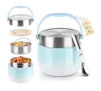 NVIYAM Boîte Repas Isotherme 1200ml, Récipient Isotherme pour Aliments avec Cuillère, Thermos Alimentaire Chaud Anti-Fuites avec Poignée, sans BPA, pour Ecole, Bureau, Camping