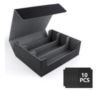 NVIYAM Deck box 1800+ Boîte à Cartes Pour MTG carte Magic,Boîte à Cartes à Jouer avec 10 Séparateurs de Cartes,Noir+Gris Boîte à Rabat Magnétique Avec Cuir Pu Pour Cartes Magic Commander TCG